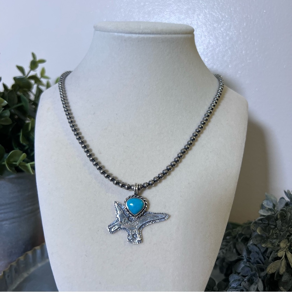 925 Sterling Silver Turquoise Dinosaur Pendant | Southwestern - Picture 10 of 13